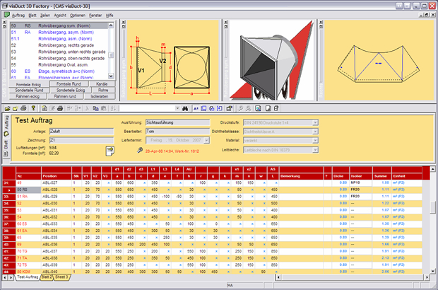 viaDuct-3D - Bedienerfreundliche Software für den Luftkanalbau